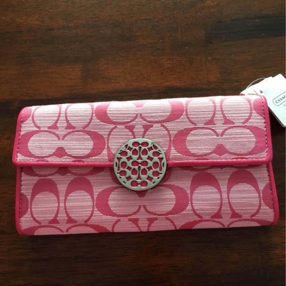 Coach Pink Signature Wallet
